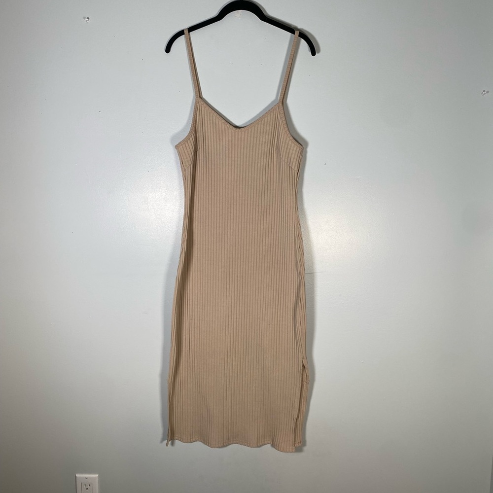 Stretchy Bodycon Tan/Nude Dress Size XL